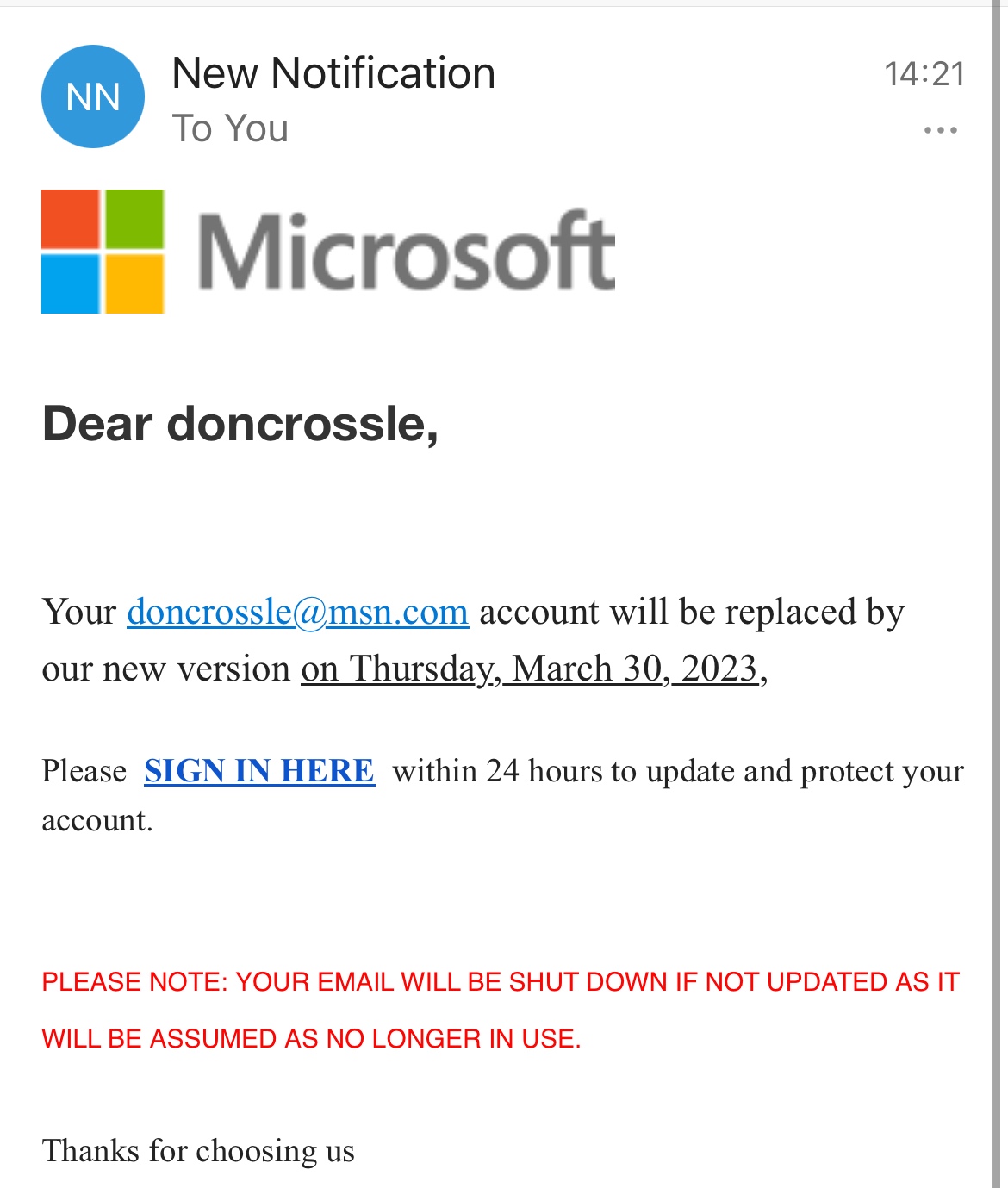 Just received this email is it a scam Microsoft Community