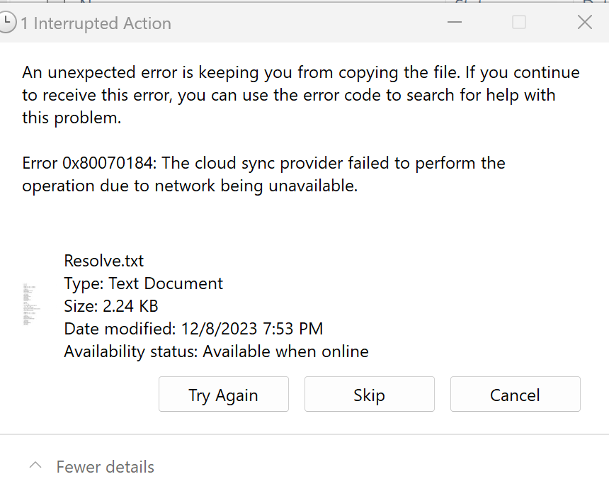 One drive Unexpected Error Why - Microsoft Community