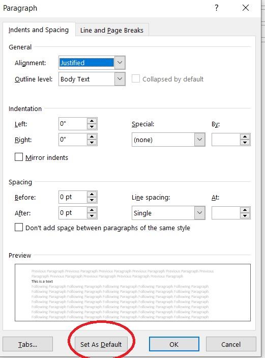 Default Format to Justified - Microsoft Community