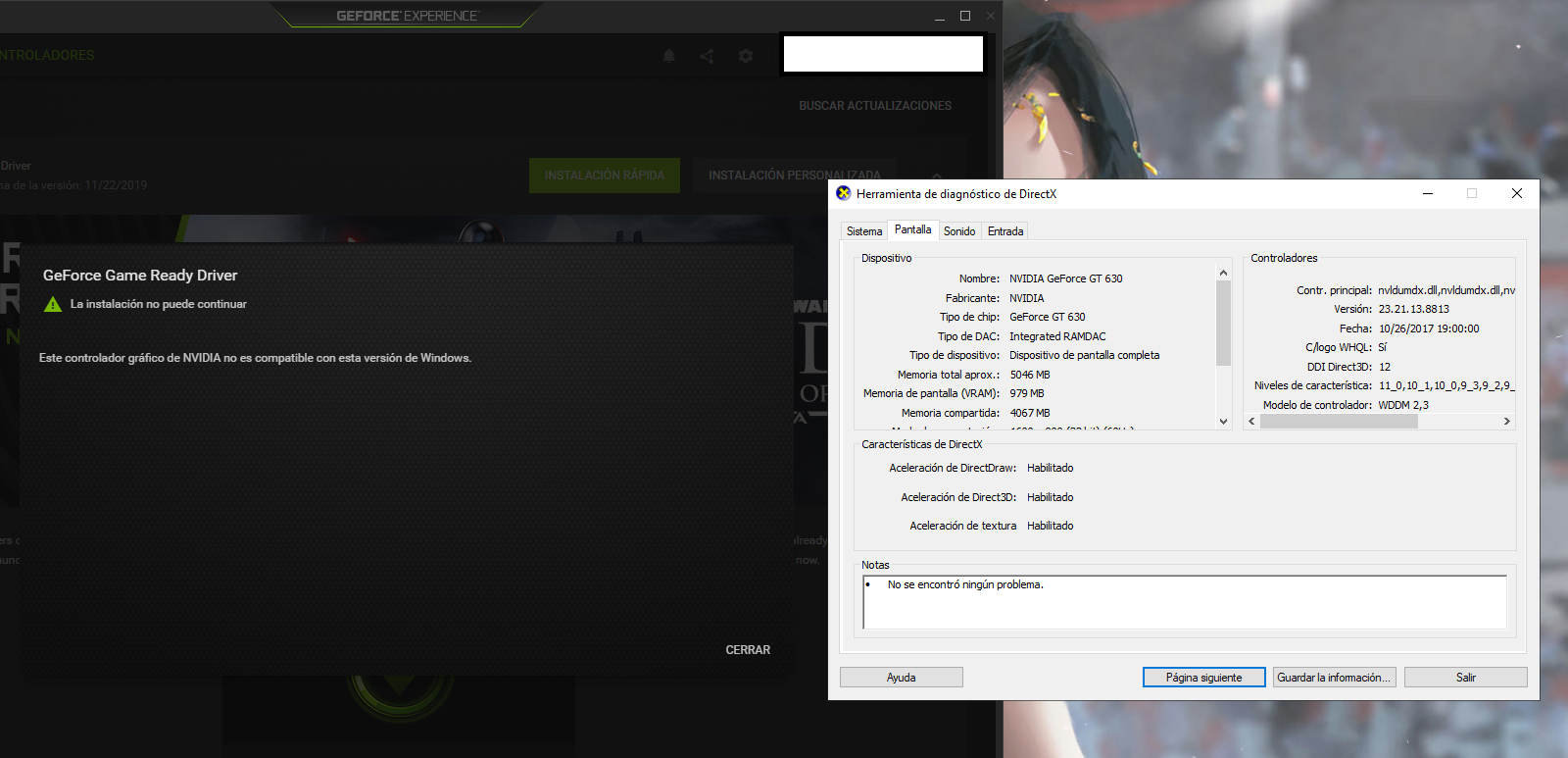 Controlador de nvidia no es online compatible con esta version de windows