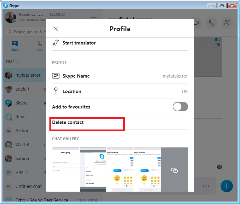 comment savoir si un contact skype m a supprimé