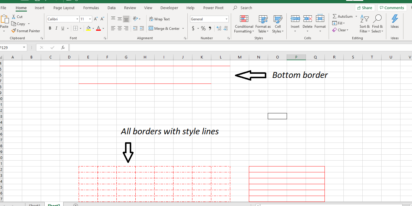 Underline Multiple cells in excel on a pc Microsoft Community