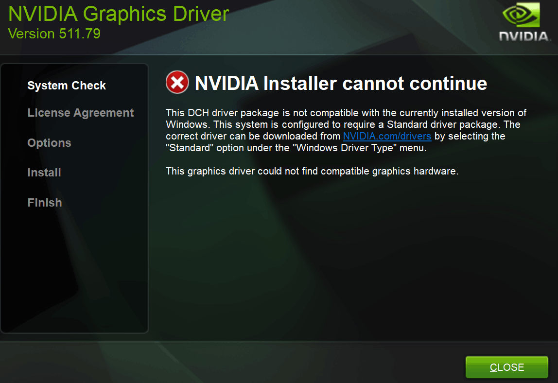 Ошибка this dch driver package is not compatible with the currently installed version of windows