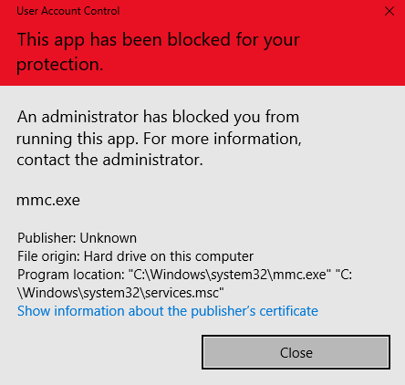 This app has been blocked for your protection