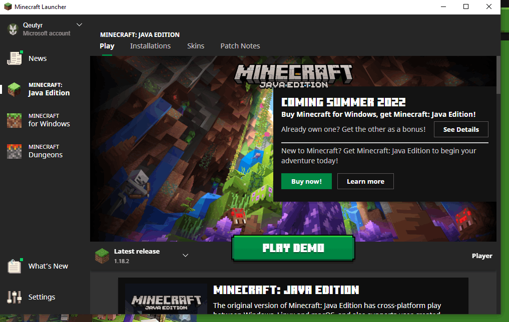 Minecraft Java Edition not showing up as purchased on the