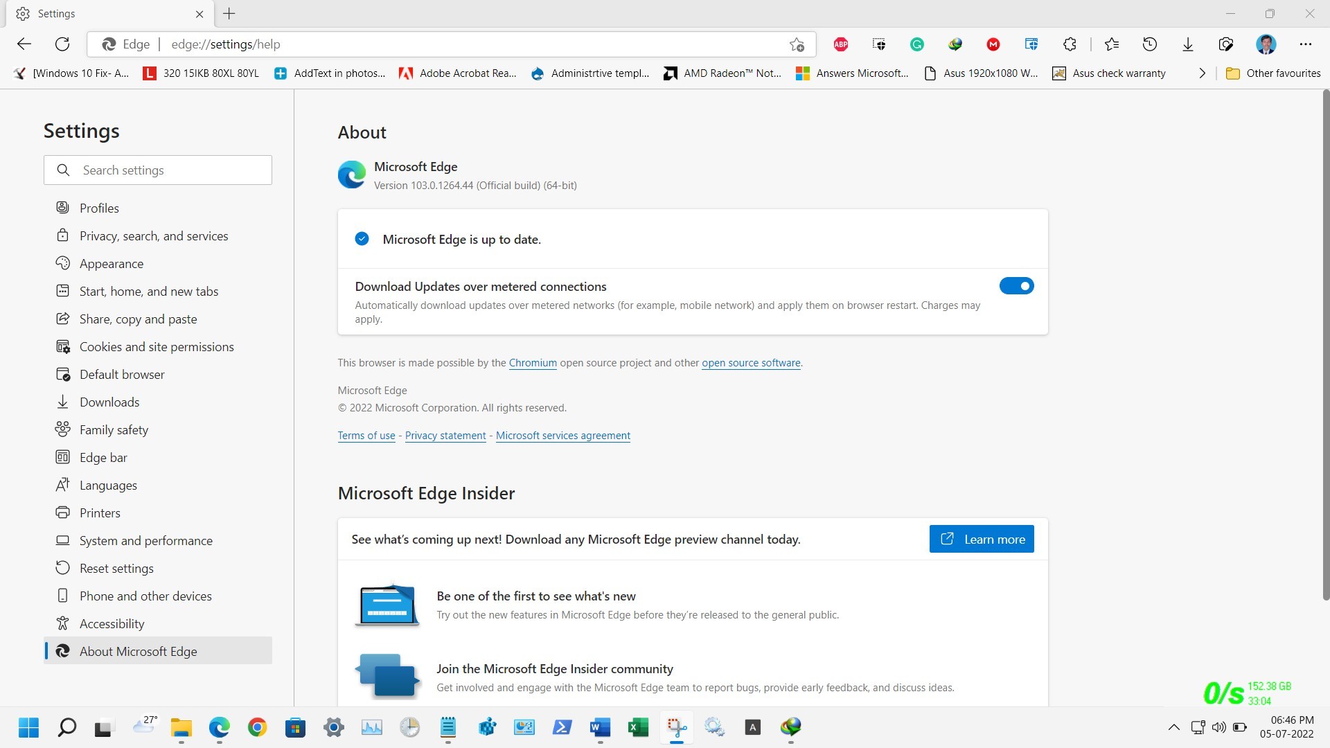 Microsoft Released Edge Chromium Based Browser version 103.0.1264.44 ...
