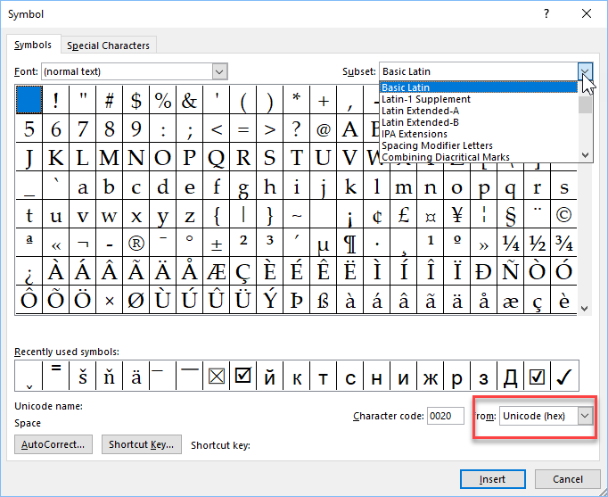 Insert Symbol Dialog Box - Microsoft Community