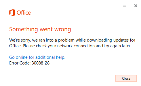 Office 365 not installing updates (Error 30088-28) - Microsoft 