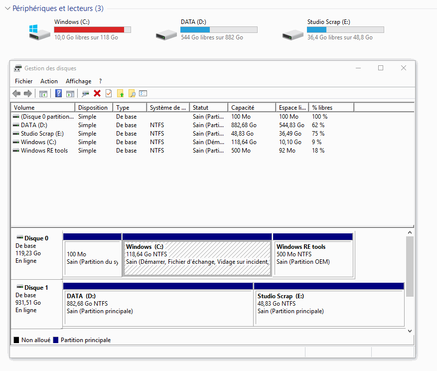 Augmenter La Taille Du Disque Systeme C Malgre Microsoft Community