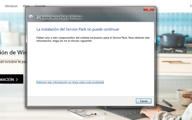 Faltan uno o mas componentes necesarios para el service pack windows 7