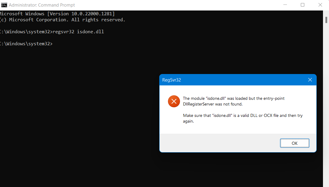 IsArcExtract Error, Something With Isdone.Dll File While.