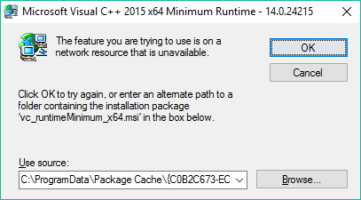 Can T Install Vc Redist C 15 14 0 He Microsoft Community