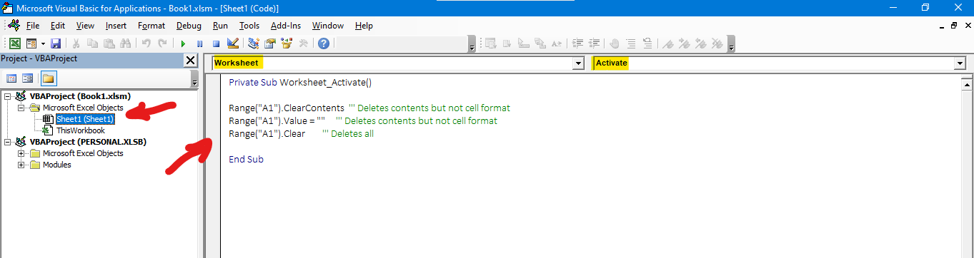 How to use vba code to clear specified cell? - Microsoft Community