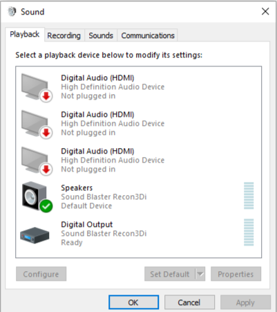 Sound blaster recon3di control panel