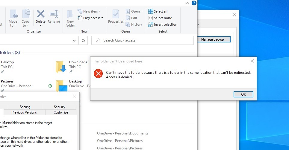 Need to move music files off OneDrive but getting error that access is ...