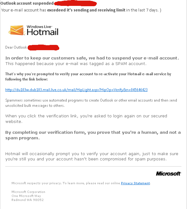 Mail ontvangen van windows hotmail is dit een echte email? of - Microsoft Community