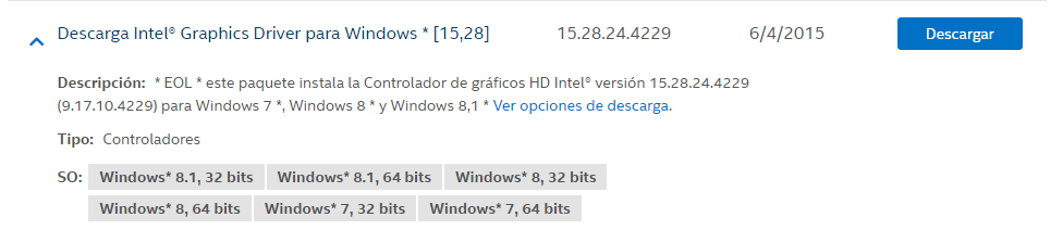 Controlador de graficos intel discount para windows 10 32 bits