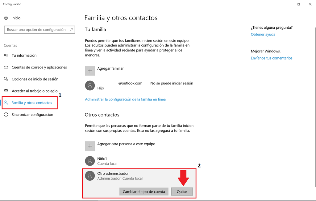 Windows 10 - Eliminar una cuenta de Administrador para dejar solo una. -  Microsoft Community