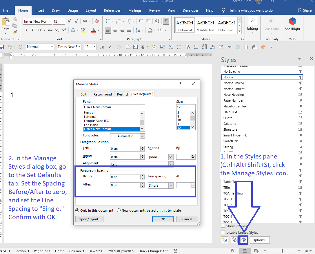 Line spacing in Word - Remove Space After Paragraph - Microsoft Community