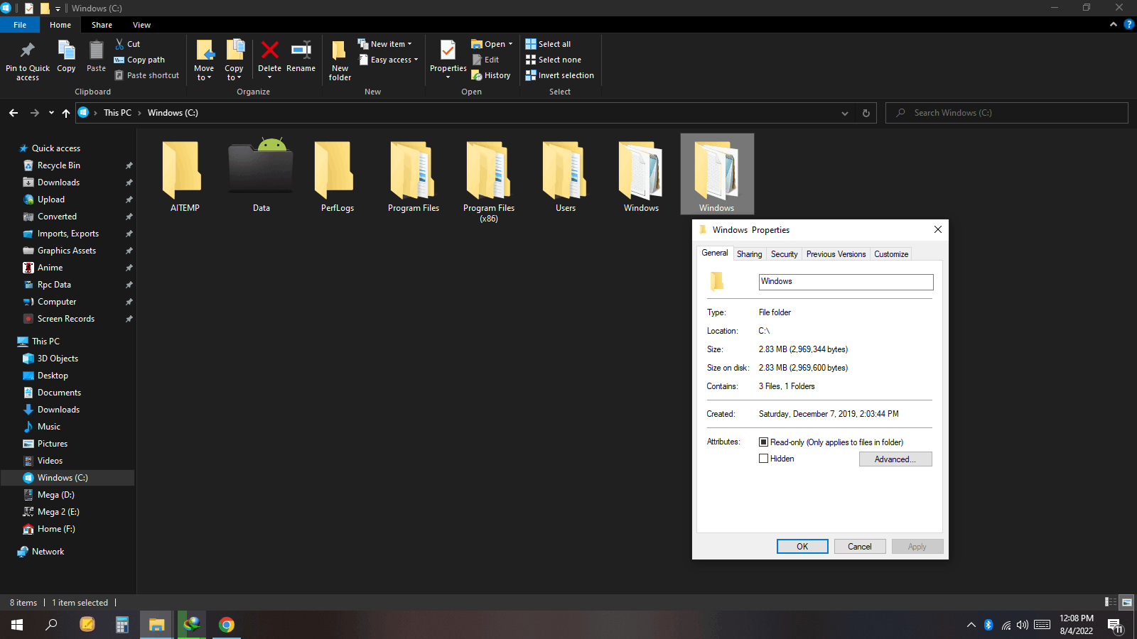 Two Similar Windows folders with different sizes. Please help me ...