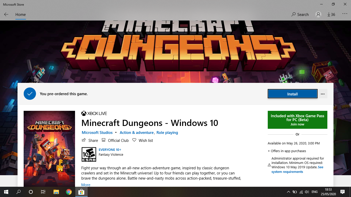 xbox store minecraft dungeons