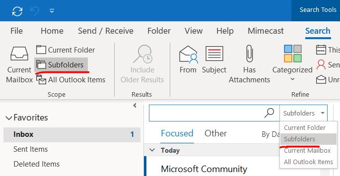 how-to-add-the-option-to-search-subfolders-in-outlook-365-microsoft