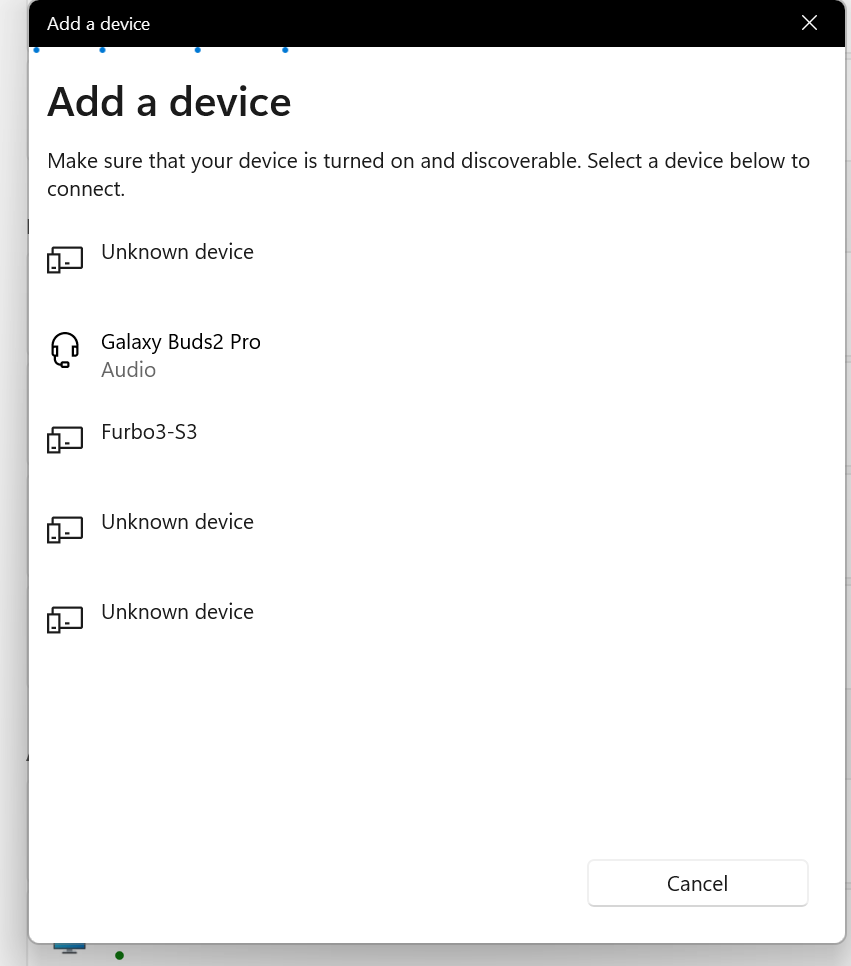 Samsung Buds 2Pro connects to bluetooth but it doesnt identify as