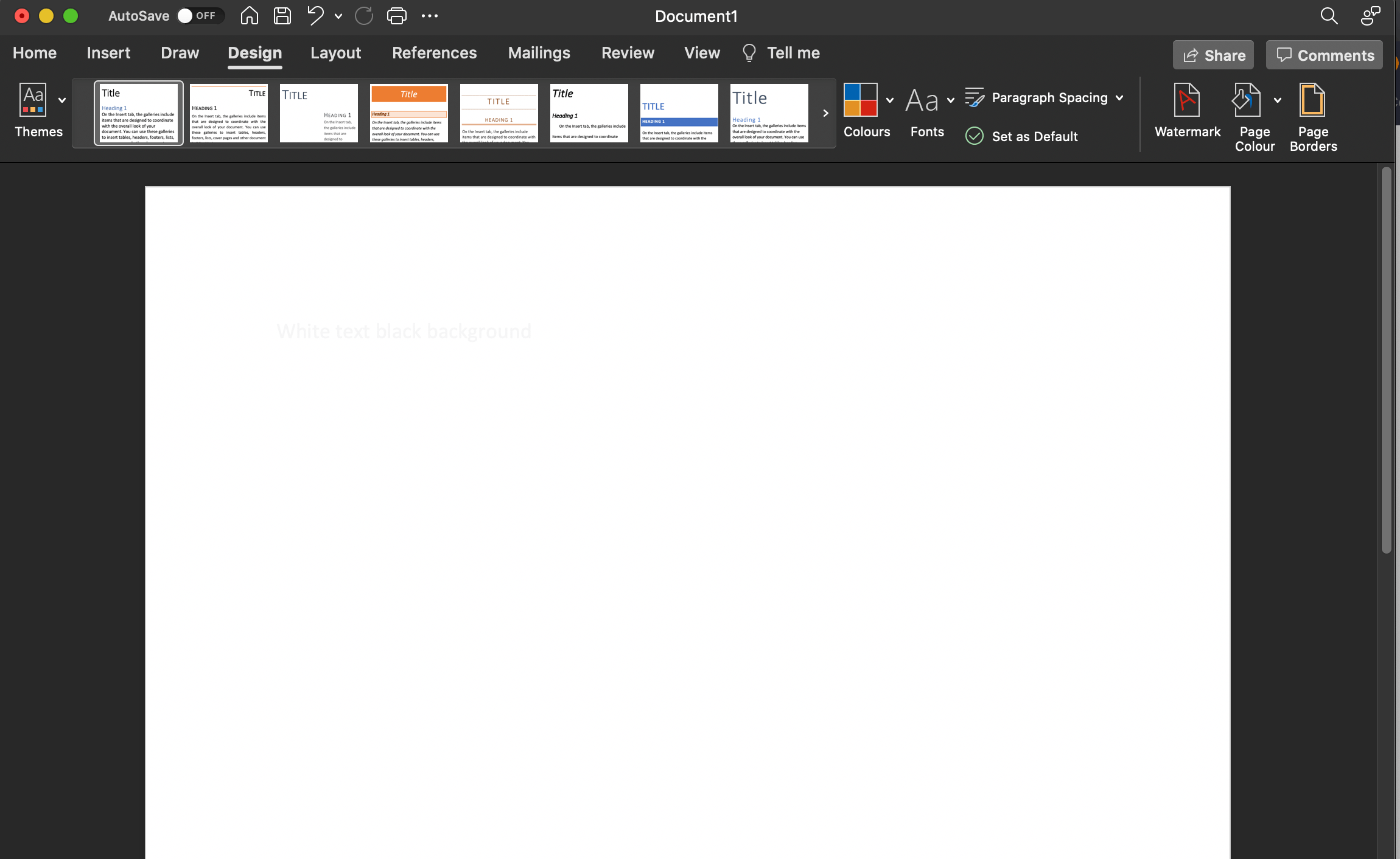 how to turn microsoft word page white