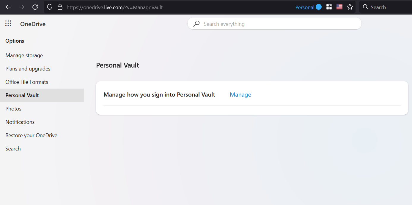Disable personal vault microsoft community