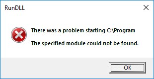 Appdata rundll error windows 10
