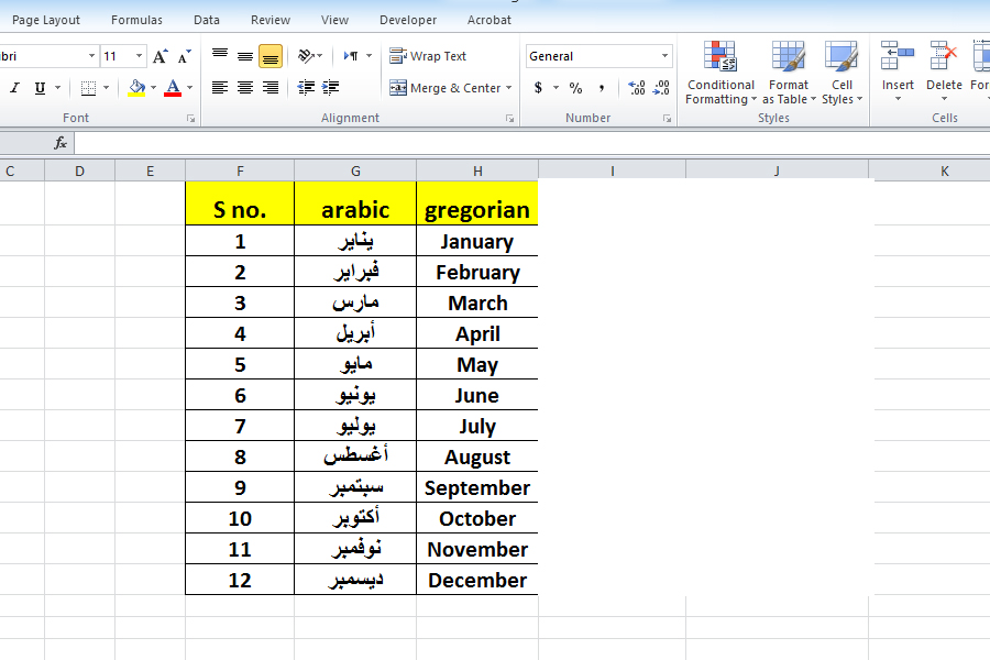 Islamic Months Names Microsoft Community