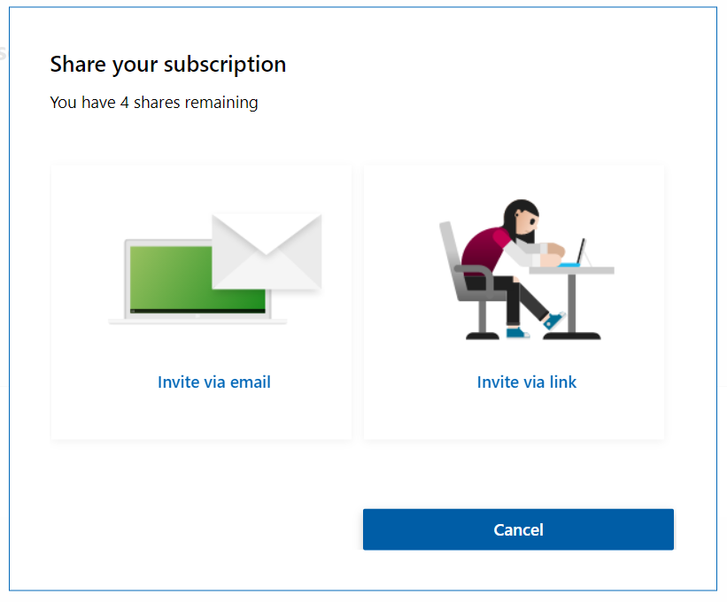 Invite via. Как поделиться с подпиской Майкрософт. Via invite link перевод.