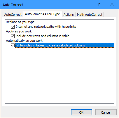 Excel table auto value when inserting row Microsoft Community