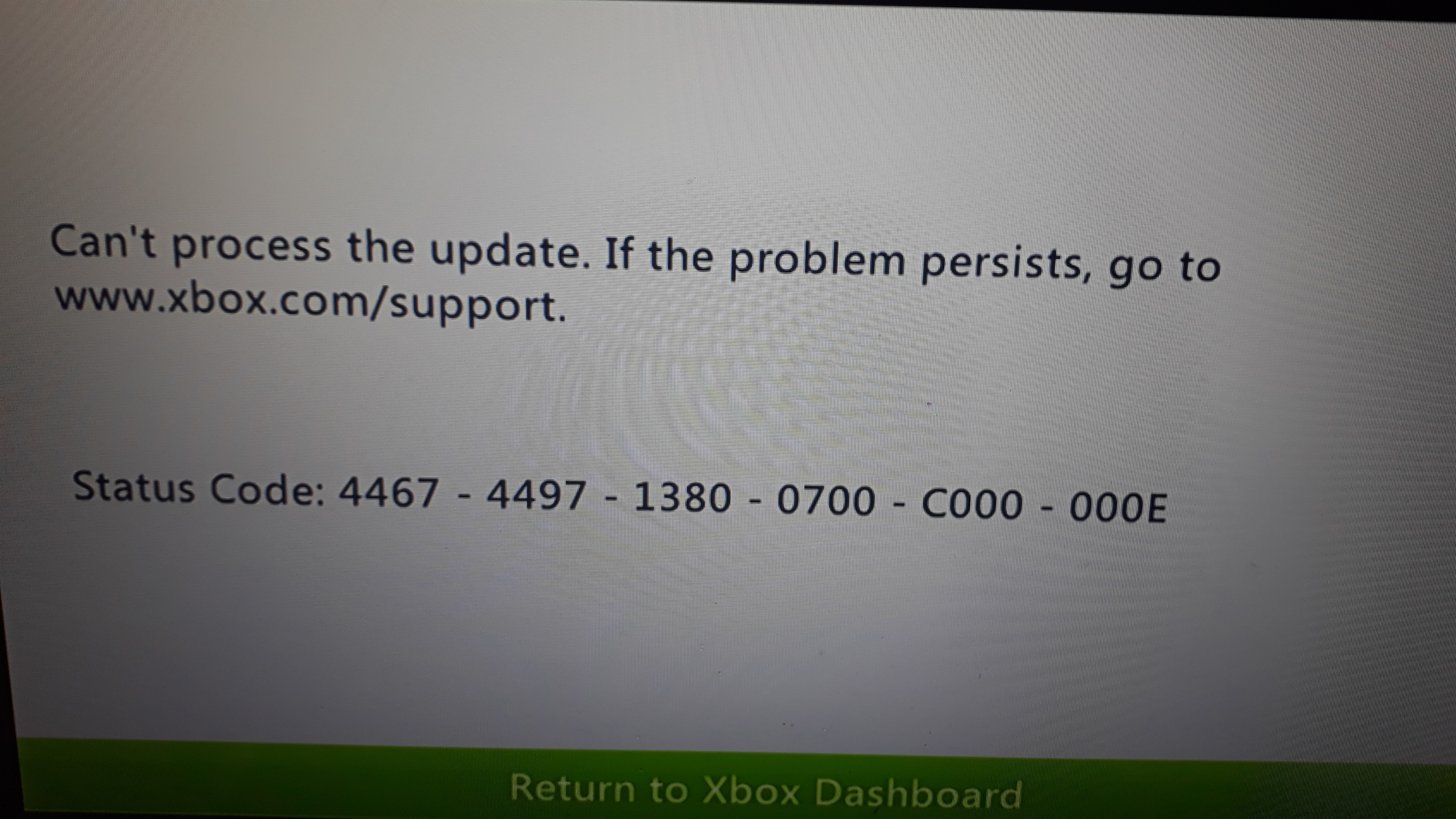 xbox 360 status code 4497