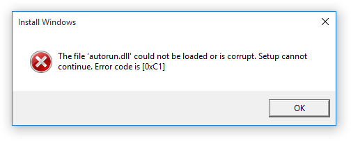 Corrupted error code