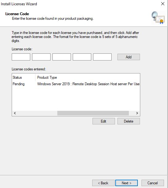 Unable To Activate Windows 2019 Rdp Cals Microsoft Community