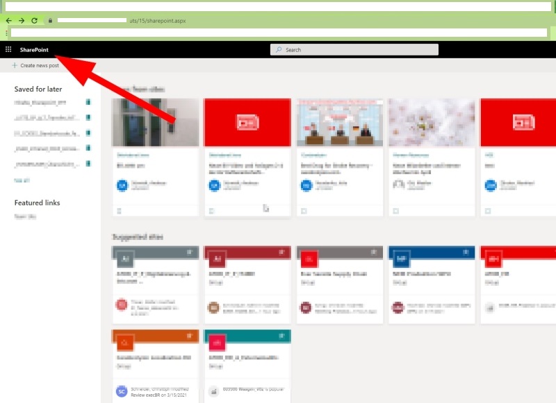 Change link behind the word &ldquo;SharePoint&rdquo; in the top navigation 