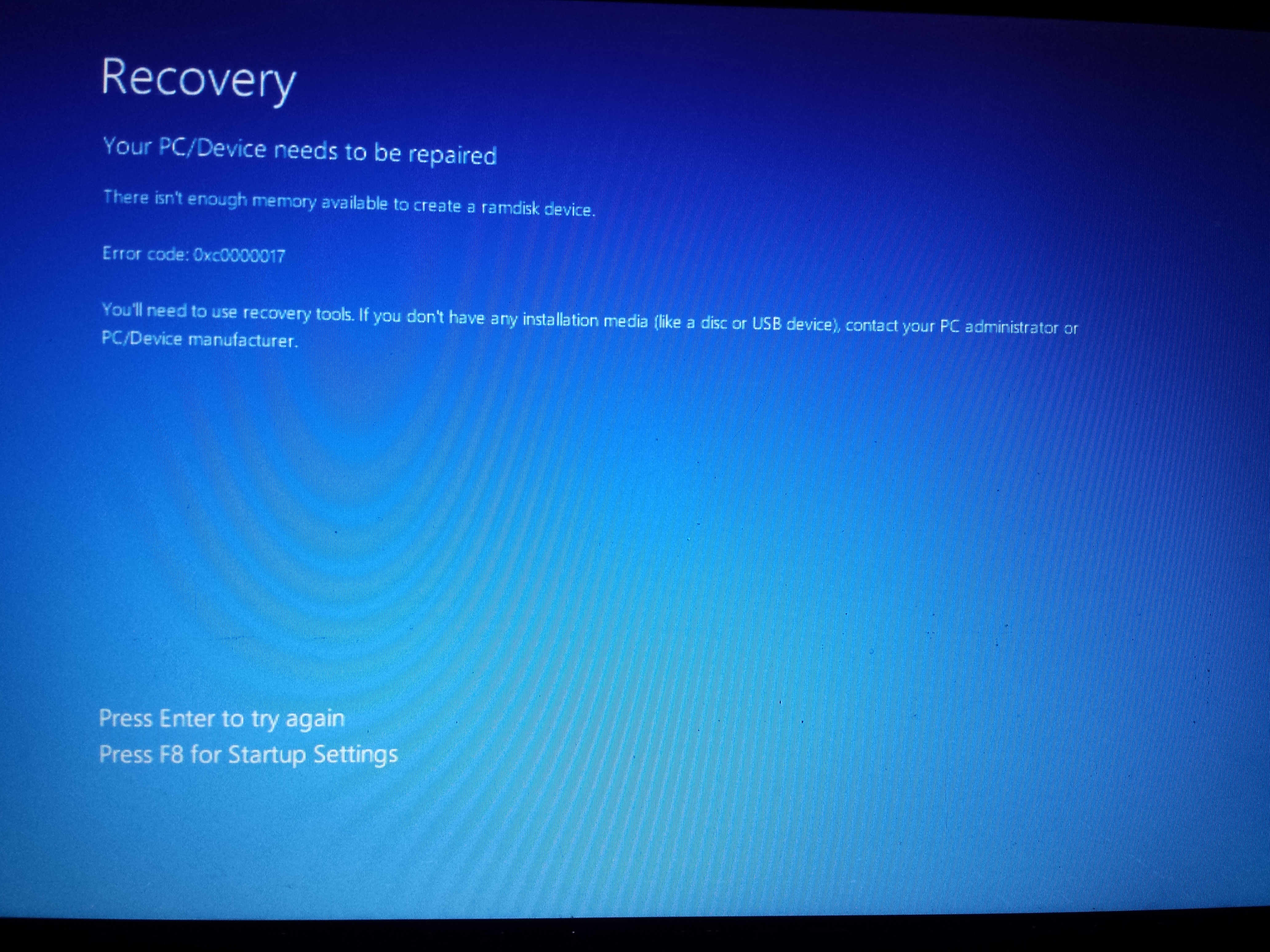 Error allocating memory как исправить windows 10