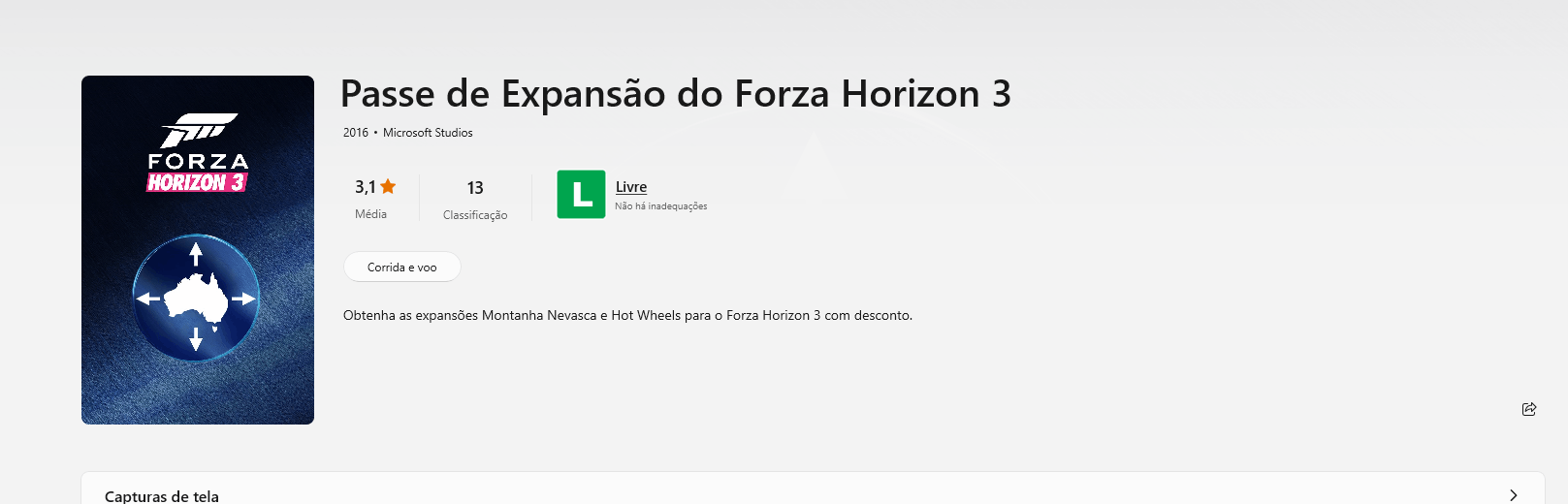 Forza Horizon 3 - Blizzard Mountain DLC XBOX One / Windows 10 CD