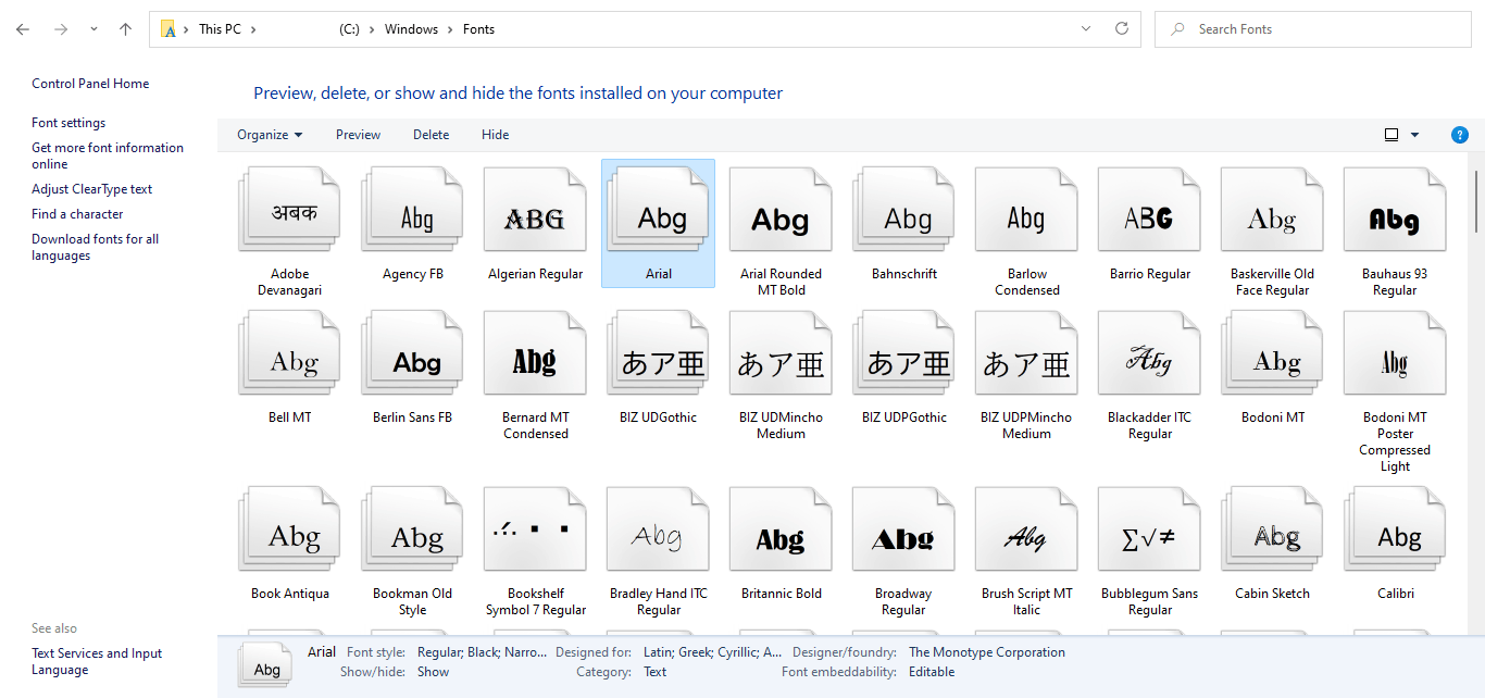 Can I print a Sample of my Fonts and their Glyphs (Character Maps ...