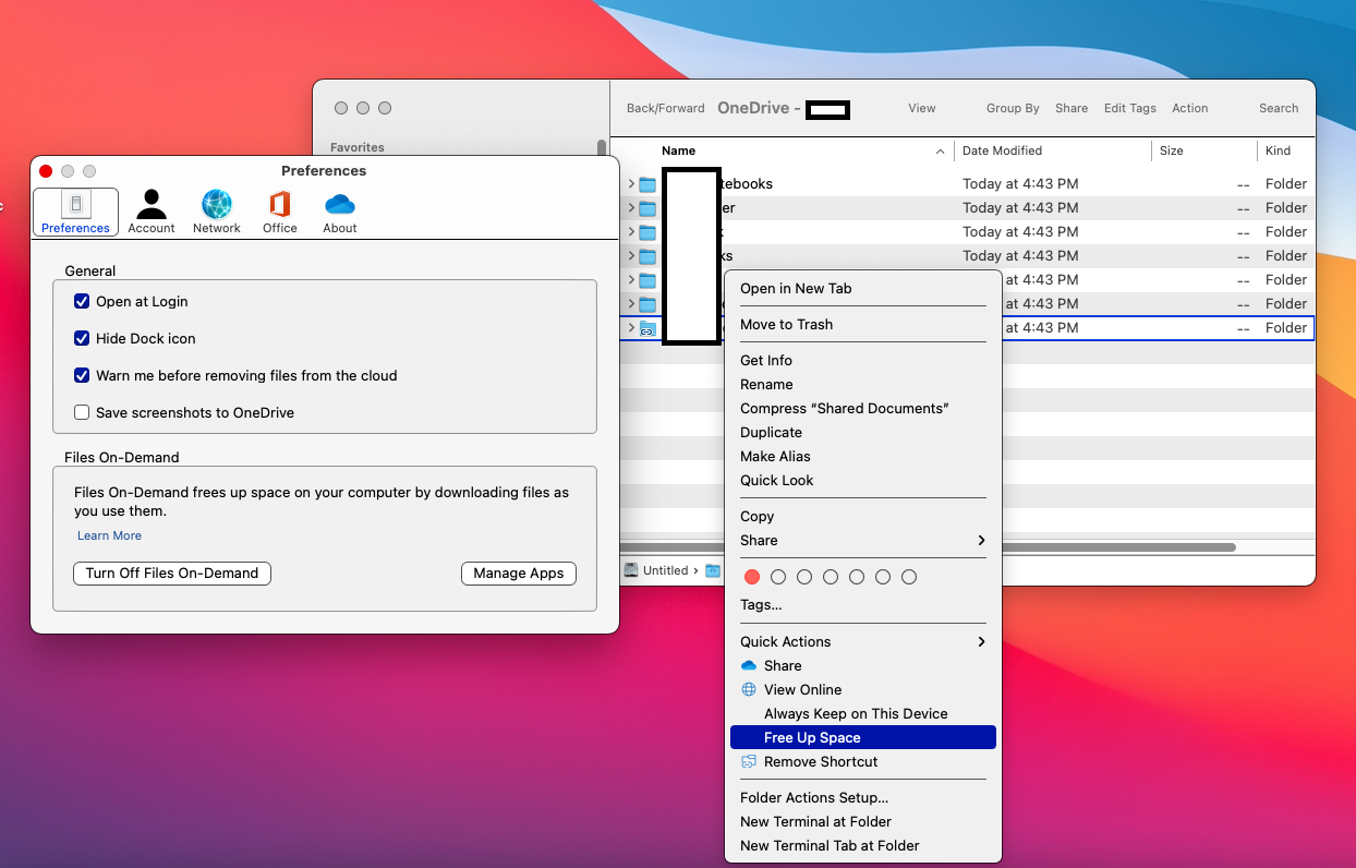 Free up space setting in OneDrive of MacOS - Microsoft Community