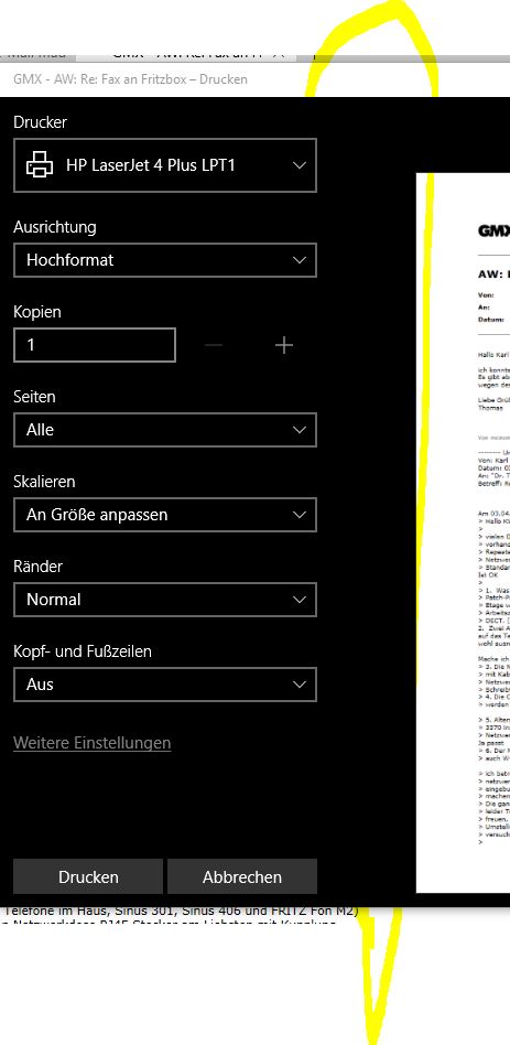 Windows 10 - ich kann keine E-Mails direkt ausdrucken - Microsoft Community