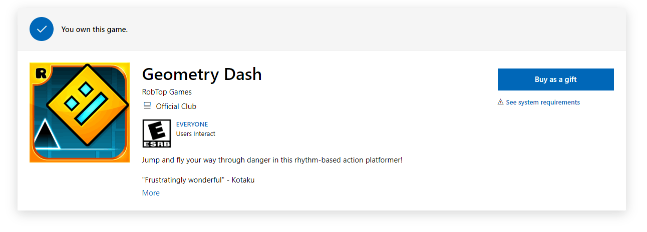 I bought Geometry Dash from microsoft.com and it won't download. - Microsoft  Community