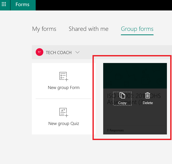 My Forms vs Group Forms - Microsoft Community