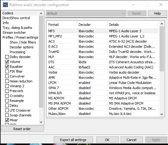 Audio codecs windows 7