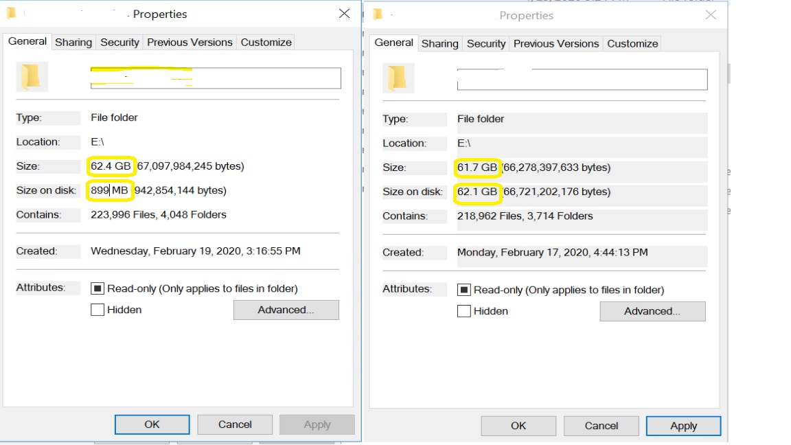 folder size windows server