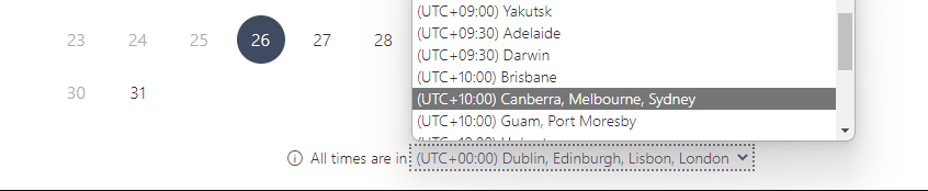 MS Bookings timings are not reflected according to the business