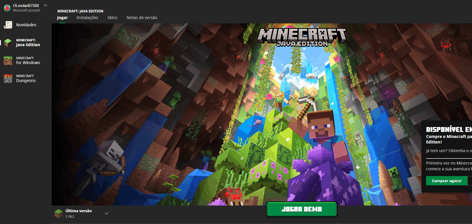 Migrei a conta do Minecraft mas agora aparece para comprar de novo. O -  Microsoft Community