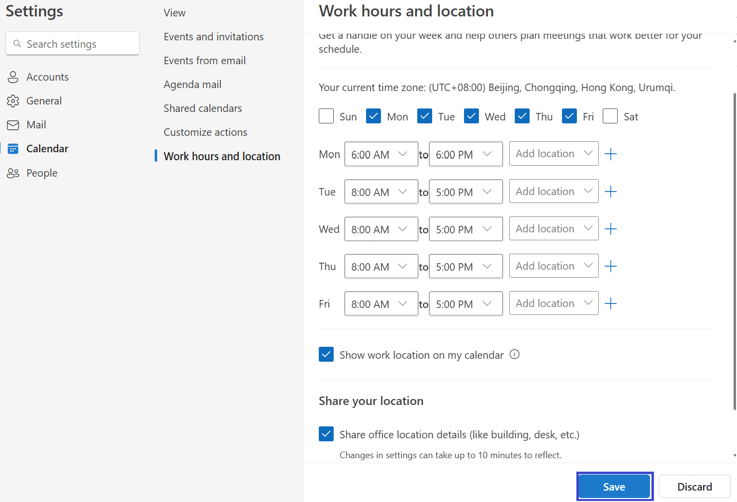 My work hours changed. I can&rsquo;t seem to set my new work hours for 