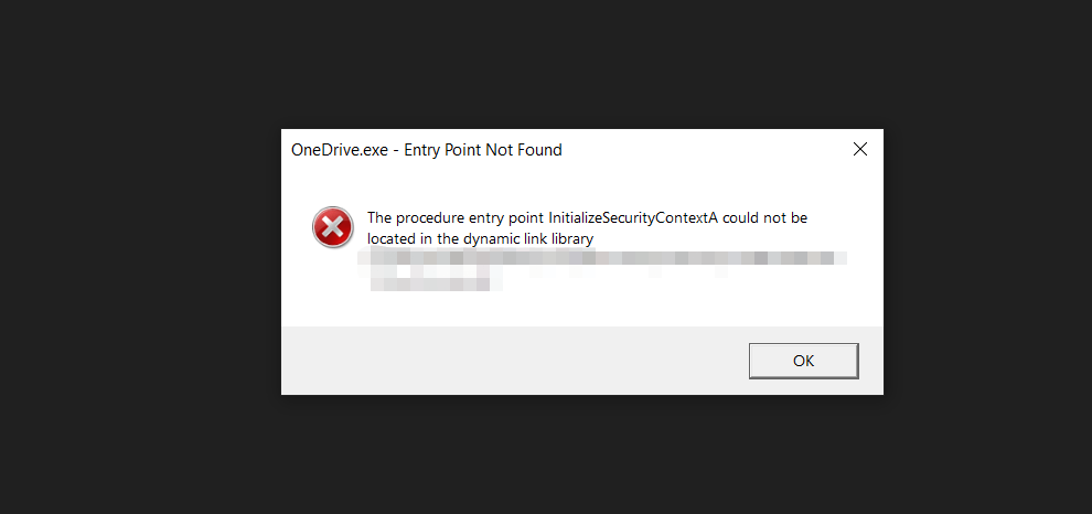 No entry point found after I delete every sync files on Onedrive ...